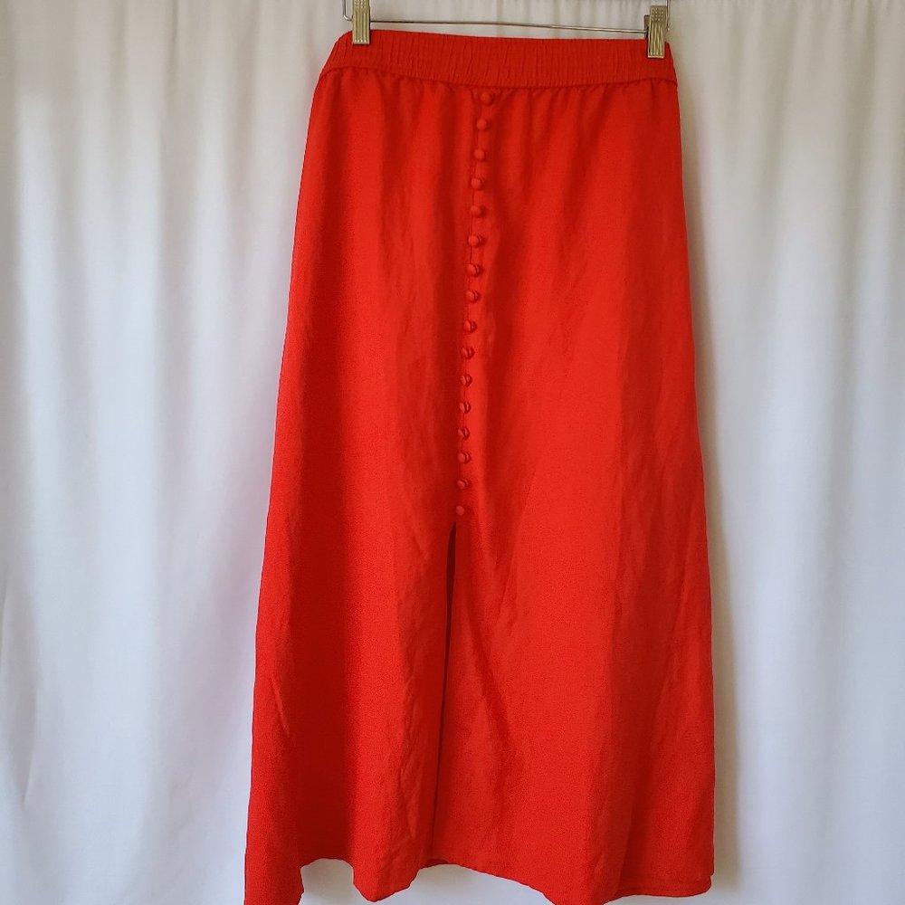 LOFT Ann Taylor red  Button  Skirt size XL NWT
